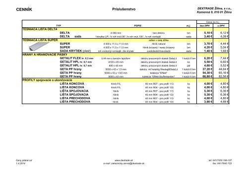 GETALIT pracovné dosky a príslušenstvo (2) - Dextrade