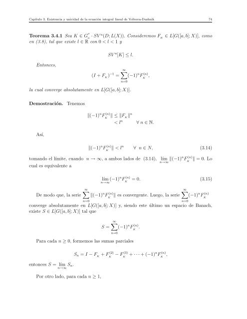 Ecuaciones Integrales Lineales de Volterra-Dushnik en Espacios de ...