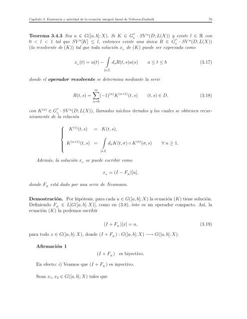 Ecuaciones Integrales Lineales de Volterra-Dushnik en Espacios de ...