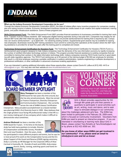 02 2009 Newsletter - Evansville-Area Human Resource Association