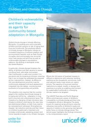 Children and Climate Change in Mongolia - Unicef