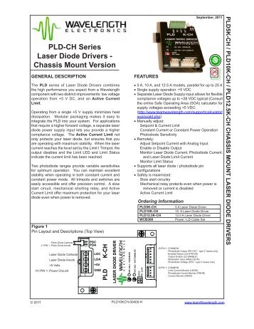 PLD-CH Series Chassis Mount Laser Diode Driver Datasheet