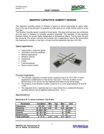 smartec capacitive humidity sensor. - Prctechnologies.co.th