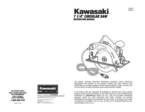 Kawasaki 7 1:4in Circular Saw - Alltrade Tools