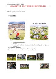 LE RUGBY AU TRAVERS DES ARTS VISUELS