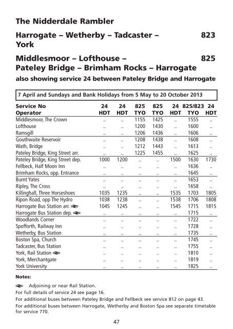 Summer 2013 DalesBus timetable and guide - Metro