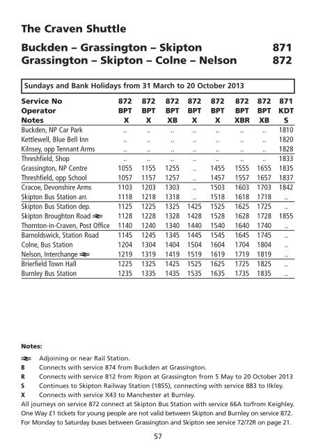 Summer 2013 DalesBus timetable and guide - Metro