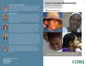 Fellowship course in Gender Mainstreaming 2011 (English pdf) - Cowi