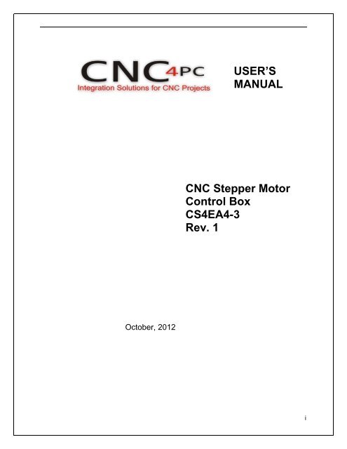 User's Manual Template - CNC4PC