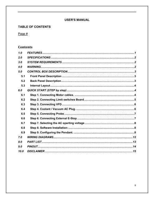 User's Manual Template - CNC4PC