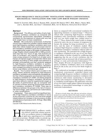 High-frequency oscillatory ventilation versus conv...