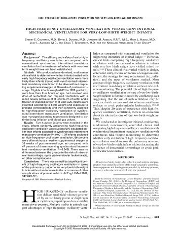 High-frequency oscillatory ventilation versus conv...