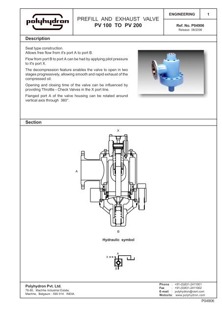 prefill and exhaust valve pv 100 to pv 200 - Polyhydron Group of ...