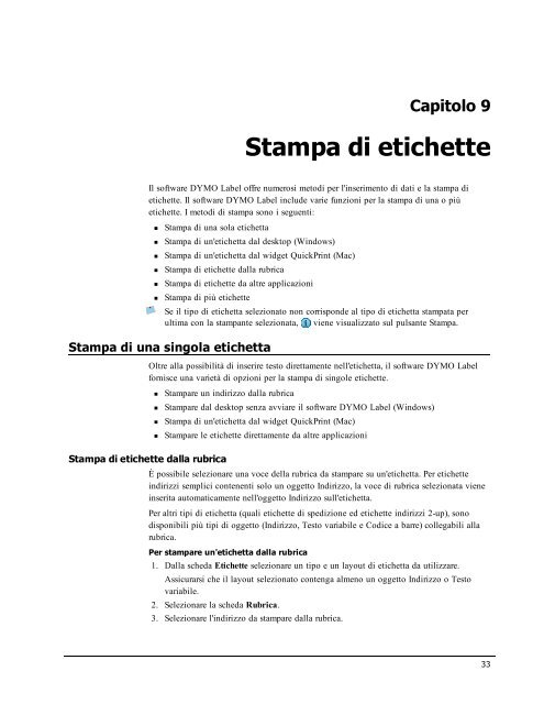 Stampa di etichette - DYMO