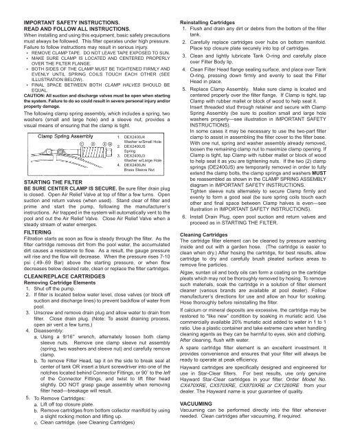 SUPER STAR-CLEAR SPECIFICATIONS - Pool Plaza