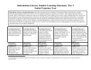 Information Literacy Student Learning Outcomes: Tier 3 Senior ...