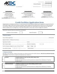 Credit Facilities Application form - ACDC Dynamics