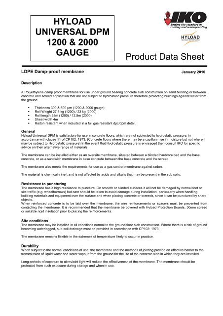 Hyload Universal Dpm Data Sheet Iko