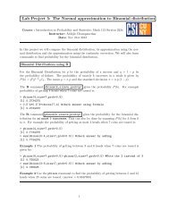 Lab Project 5: The Normal approximation to Binomial distribution