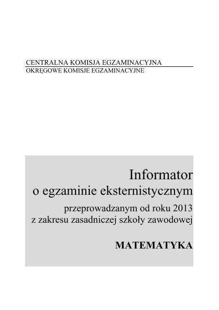matematyka - OkrÄgowa Komisja Egzaminacyjna
