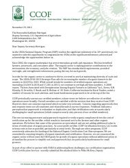 CCOF wrote to the USDA