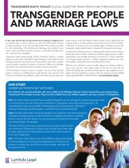 TRANSGENDER PEOPLE AND MARRIAGE LAWS - Lambda Legal