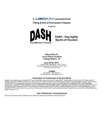 DASH - Dog Agility Sports of Houston - USDAA