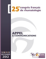 appel à communication - Société Française de Rhumatologie