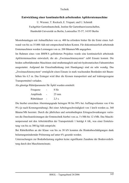 43. Gartenbauwissenschaftliche Tagung - (DGG) und des