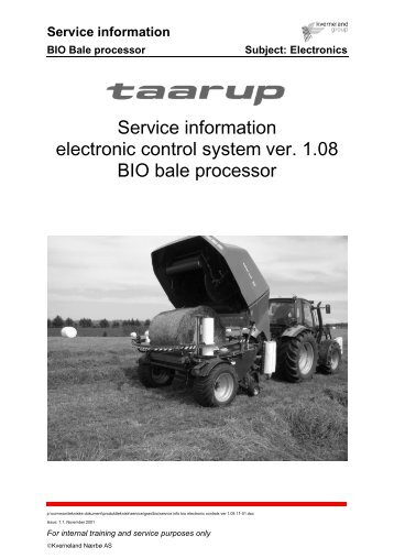 Service information BIO Bale processor Subject: Electronics