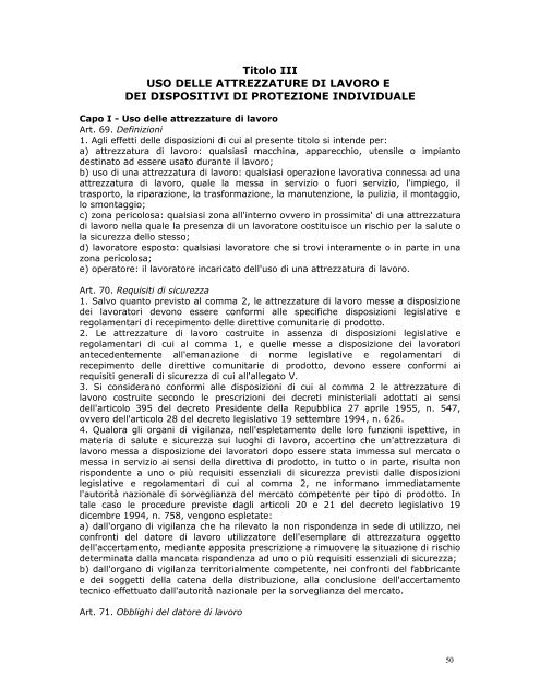 Decreto Legislativo 81/2008 - Dismamusica