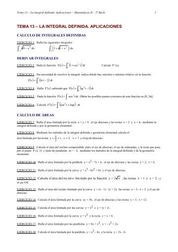 Tema 13 - Integral definida - Ejercicios.pdf