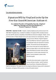 Signature RFID by VingCard Locks Up the Five ... - VingCard Elsafe