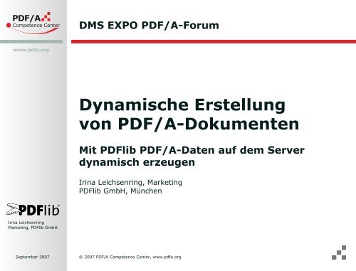 Dynamische Erstellung von PDF/A-Dokumenten