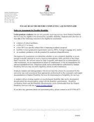 LD Questionnaire For Assessment - SDSU Student Affairs - San ...