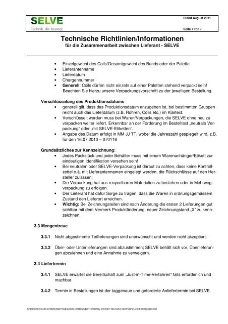 Technische Lieferbedingungen SELVE (pdf, 68 KB)