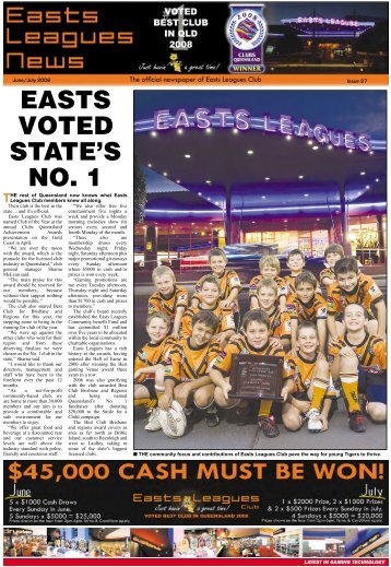 EASTS VOTED STATE'S NO. 1 - Easts Leagues Club
