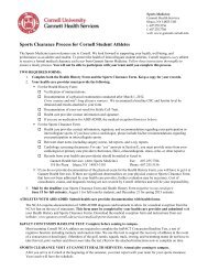 Sports Clearance Form - Gannett Health Services - Cornell University