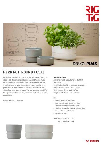 HERB POT ROUND / OVAL - RIG-TIG by Stelton
