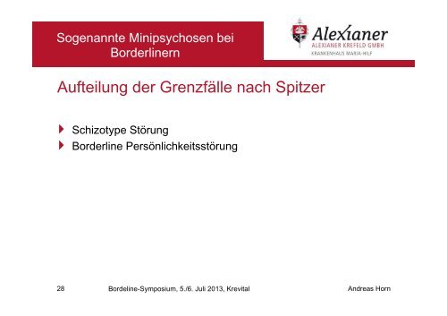 Minipsychosen bei BPS - BLP-Symposien