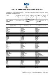 REGULAR VERBS (PRAVILNI GLAGOLI): STARTERS