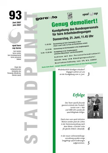 Standpunkt 93, Juni 2007/pdf - vpod Bern