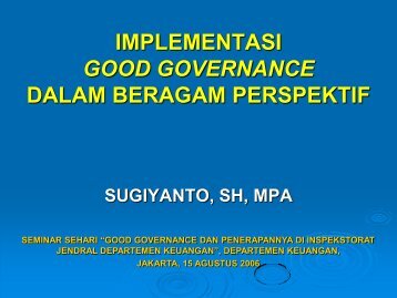 implementasi good governance dalam beragam perspektif