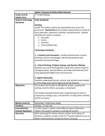 Unit Plan - Technology Rich Classrooms