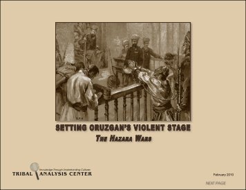 Setting Oruzgan's Violent Stage - The Hazara Wars - Tribal Analysis ...