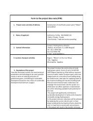 Form to the project idea note (PIN)