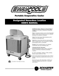 WayCool Designated Hazardous Location Evaporative Cooler Manual