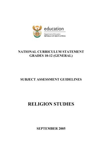 RELIGION STUDIES - SchoolNet South Africa