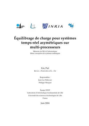 Ãquilibrage de charge pour systÃ¨mes temps-rÃ©el ... - Ãric Piel - Free