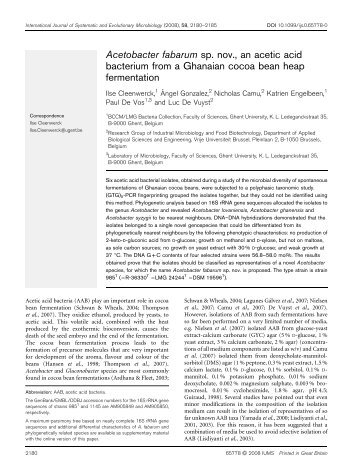 Acetobacter fabarum sp. nov., an acetic acid bacterium from a ...